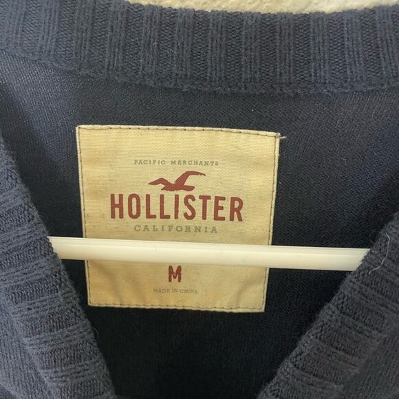 VTG Hollister Classic Navy Blue Knitted Sweater W/Icon Logo unisex Y2K 2000s - Picture 6 of 6